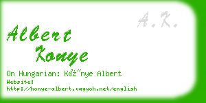 albert konye business card